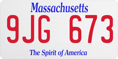 MA license plate 9JG673