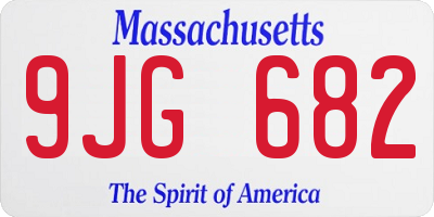 MA license plate 9JG682