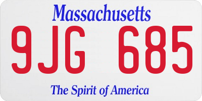 MA license plate 9JG685