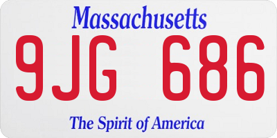 MA license plate 9JG686