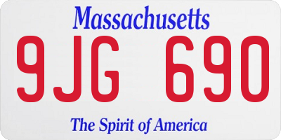 MA license plate 9JG690