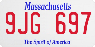 MA license plate 9JG697