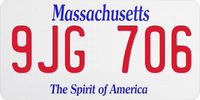 MA license plate 9JG706