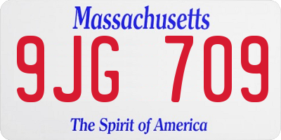 MA license plate 9JG709