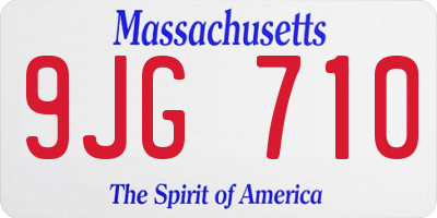 MA license plate 9JG710