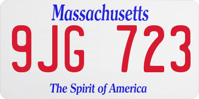 MA license plate 9JG723