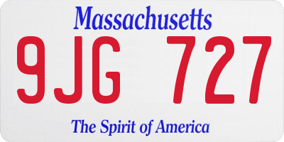 MA license plate 9JG727