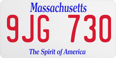 MA license plate 9JG730