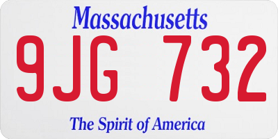 MA license plate 9JG732