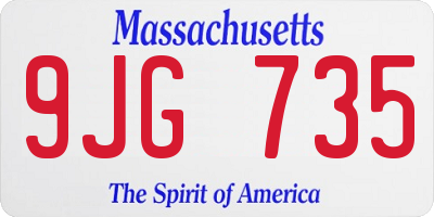MA license plate 9JG735