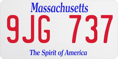 MA license plate 9JG737