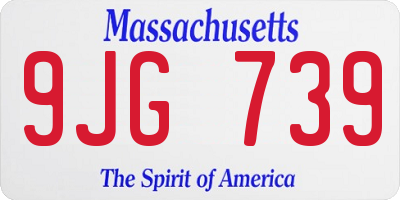 MA license plate 9JG739