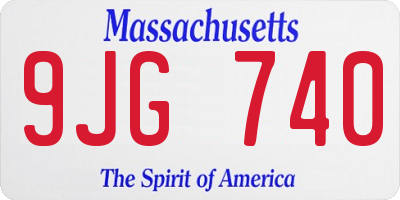 MA license plate 9JG740