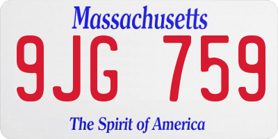MA license plate 9JG759
