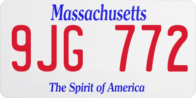 MA license plate 9JG772