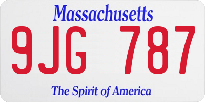 MA license plate 9JG787