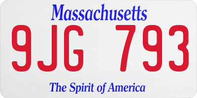 MA license plate 9JG793
