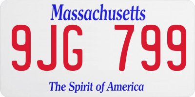 MA license plate 9JG799