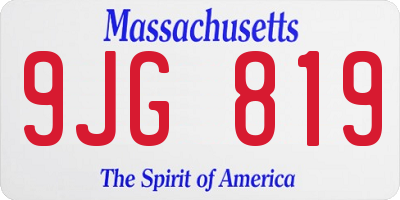 MA license plate 9JG819