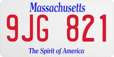 MA license plate 9JG821