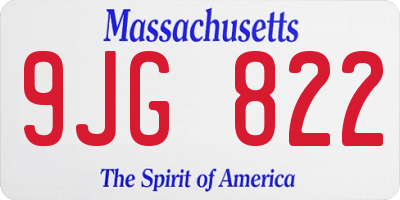 MA license plate 9JG822