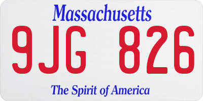 MA license plate 9JG826