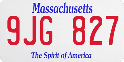 MA license plate 9JG827