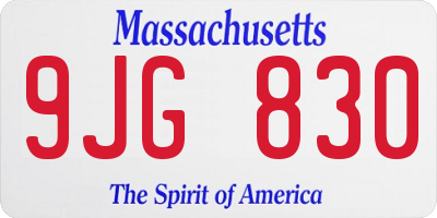 MA license plate 9JG830