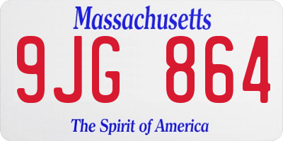 MA license plate 9JG864