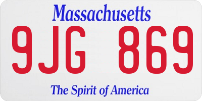 MA license plate 9JG869