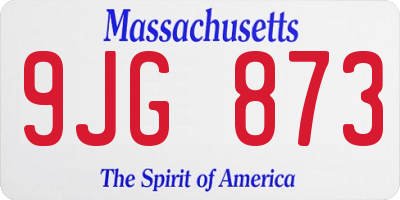 MA license plate 9JG873