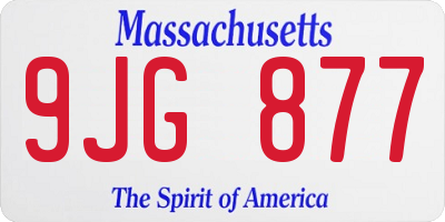 MA license plate 9JG877