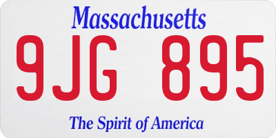 MA license plate 9JG895