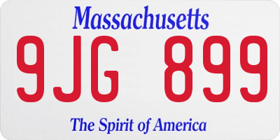 MA license plate 9JG899