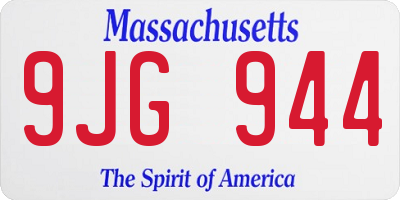 MA license plate 9JG944