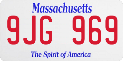 MA license plate 9JG969