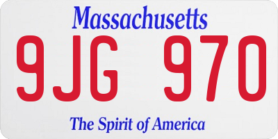MA license plate 9JG970