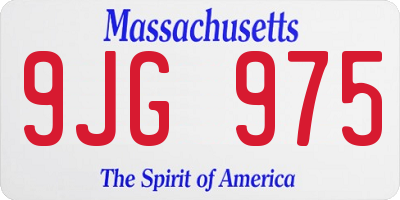 MA license plate 9JG975
