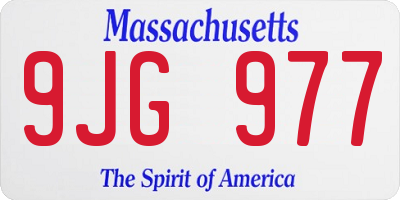 MA license plate 9JG977