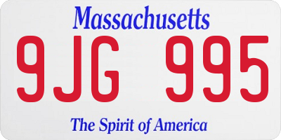 MA license plate 9JG995
