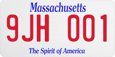 MA license plate 9JH001