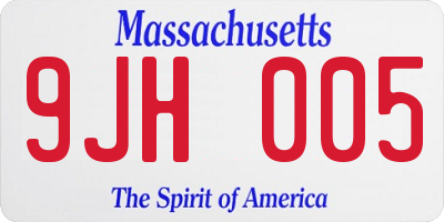 MA license plate 9JH005