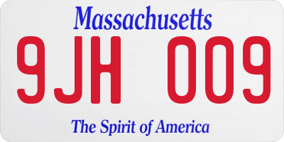 MA license plate 9JH009