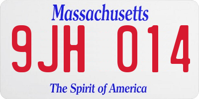 MA license plate 9JH014