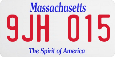 MA license plate 9JH015