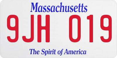 MA license plate 9JH019