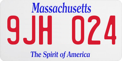 MA license plate 9JH024