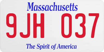 MA license plate 9JH037