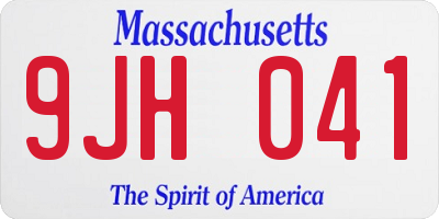MA license plate 9JH041