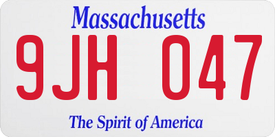MA license plate 9JH047